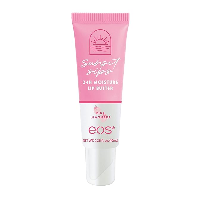 eos Sunset Sips Lip Butter Tube- Pink Lemonade, 24-Hour Moisture, Overnight Lip Mask, Lip Care Products, 0.35 fl oz (Pack of 5)