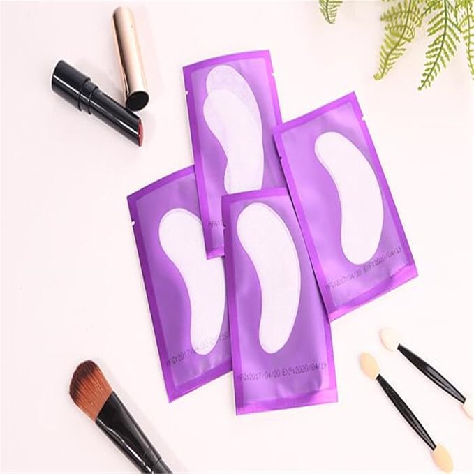 100 Pairs Set，Eye Gel Patches,Under Eye Pads Lint Free Lash Extension Eye Gel Patches for Eyelash Extension (purple)