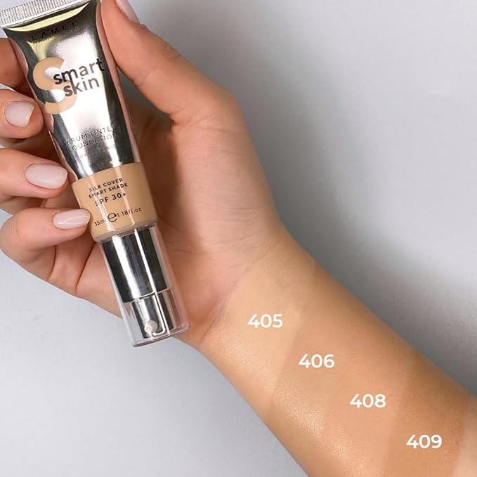 Lamel- Smart Skin Serum Tinted Foundation - 405 Latte | Smoothens skin | Weightless texture| Blurs pores | All-day wear | 35ml