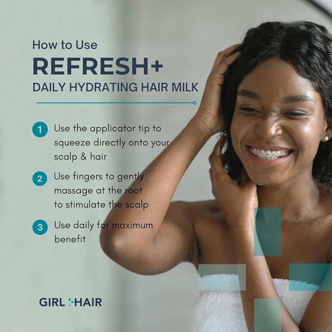 GIRL+HAIR Clear and Refresh Set, Refresh Plus Aloe Vera, Biotin, Apple Cider Vinegar Hair Rinse Removes Scalp Buildup, No Sulfates