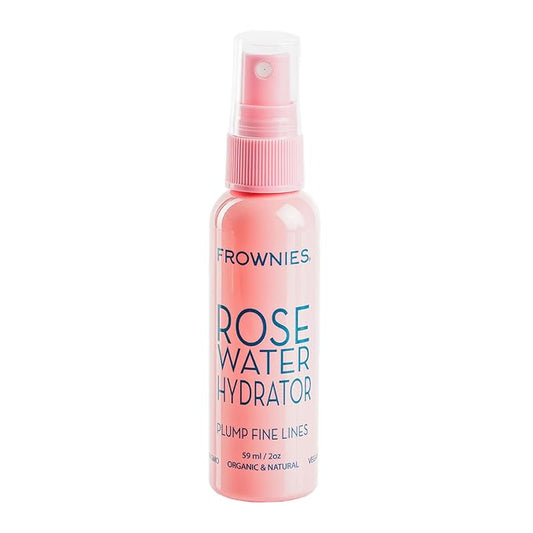 Frownies Rose Water Hydrator Spray - Hydrating Face Mist - Oil Control Toner for Face - Suitable for All Ages and Skin Types, 2oz