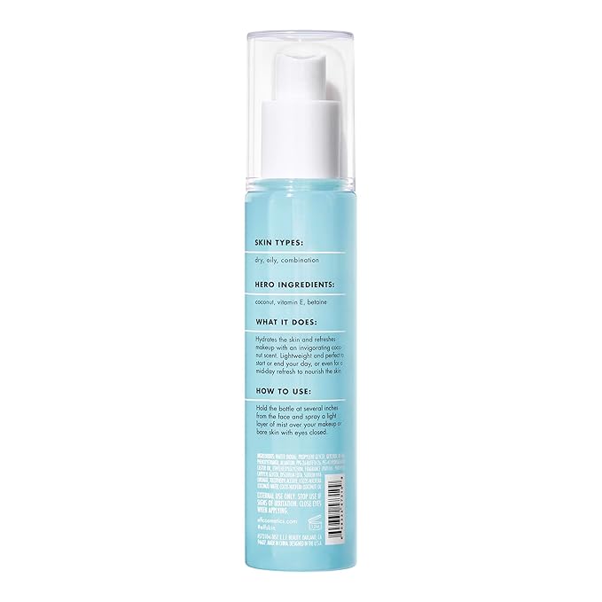 e.l.f. SKIN Holy Hydration! Hydrating Coconut Mist, Refreshes, Soothes & Invigorates Skin, Tropical Scent, 2.7 Fl Oz (Pack of 1)