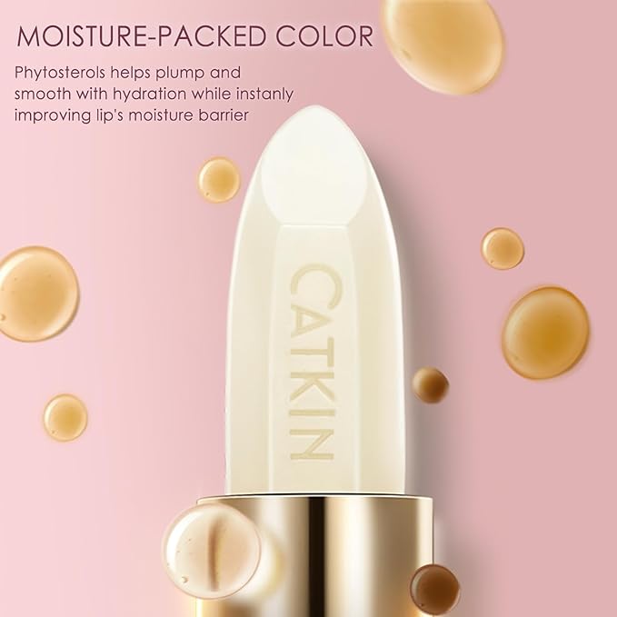 CATKIN Lip Balm Transparent Ultra Hydrating Colorless Lip Moistrurizer Chapstick with Vitamin E Nourishing For Cracked & Dry Lips Day & Night Lip Care 0.12 oz C02 Spearmint