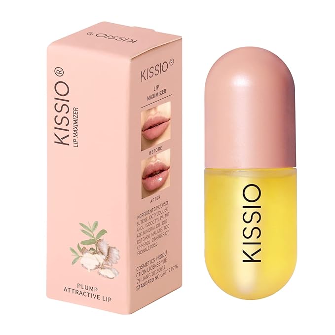 KISSIO Lip Plumper,Natural Lip Plumper for Day Use,Lip Plumping Gloss Make Lips Fuller and Moisturizing 5.5ml