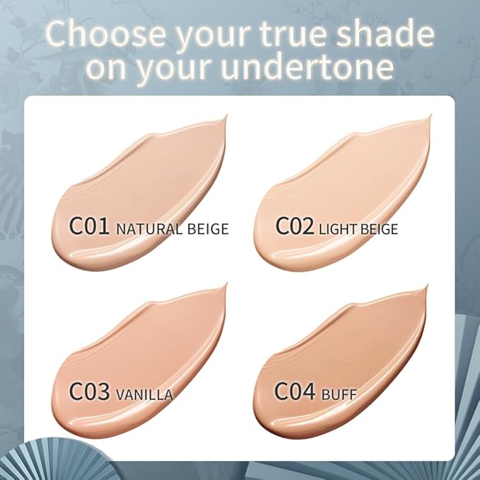 Catkin Phoenix Cushion Foundation Buildable Coverage Anti-Aging Serum Makeup, Sheer Satin Finish, Refill Included, Light Beige 0.46 Oz x 2, C01 NATURAL