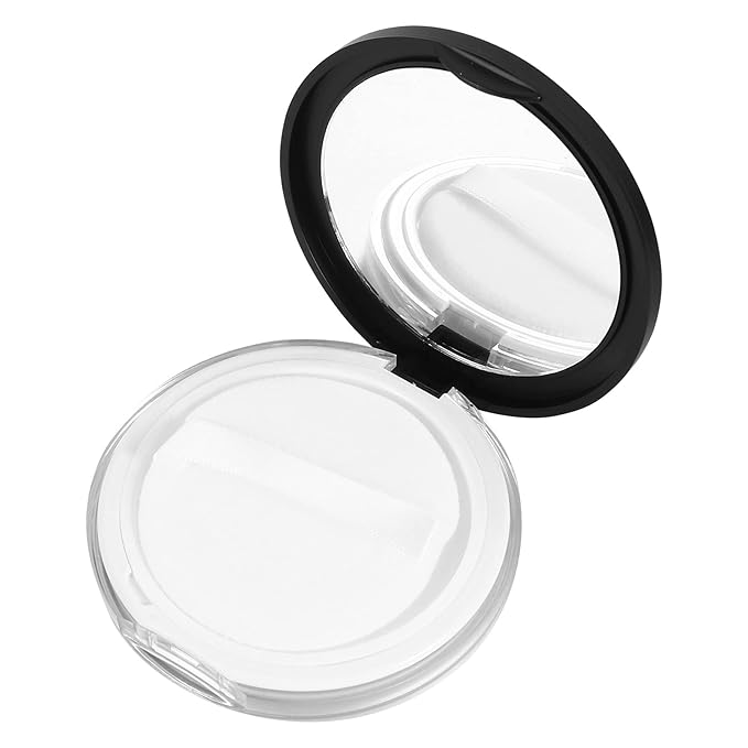 Loose Container 2pcs Loose Containers with Elasticated Net Sifter, Mirror and Puff 5g Loose Compact Case Case for DIY Makeup and Travel ( Black ) Travel Container