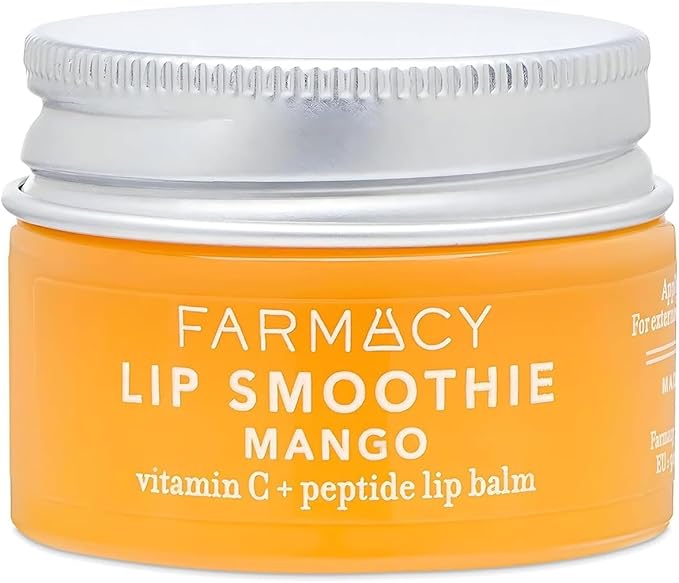 Farmacy Peptide Lip Balm - Lip Smoothie Hydrating Lip Balm with Vitamin C to Visibly Plump + Smooth Lip Lines - Nourishing Lip Treatment with a High-Gloss Finish - Mango (10g)