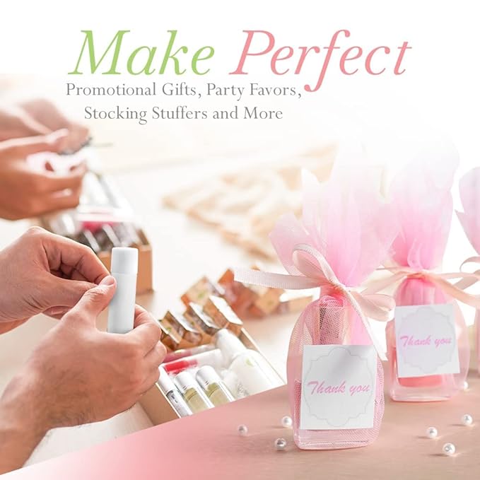 Lip Balm Bulk Unlabeled - Made in USA Bulk Chapstick - Natural Ingredients Vitamin E Shea Butter - Custom Chapstick Bulk For Party & Wedding Favors (18 Count, Peppermint)