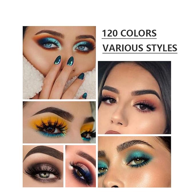 120 Colors Long Lasting Waterproof Highly Pigments Shiny Shimmers Glitter Eyeshadow Palette All in One Makeup Kits for Women Girls Holiday Make-up Gift Sets Xmas Essential Makeup Palette