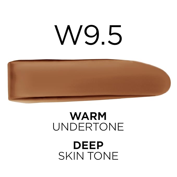 L'Oreal Paris True Match Super-Blendable Foundation, Medium Coverage Liquid Foundation Makeup, W9.5, Deep, 1 Fl Oz