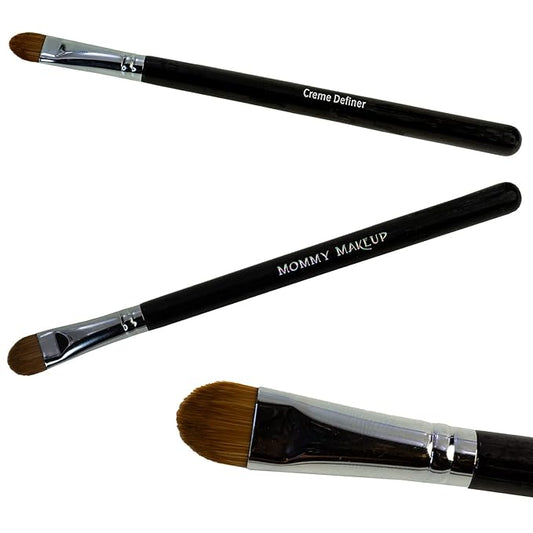 Creme Definer Eyeshadow Brush (1 Pc) Soft & Thick Premium Synthetic Vegan Bristles, Flat Cream Eye Shadow Brush for Makeup Artist-Quality Results, Cruelty-Free by Mommy Makeup