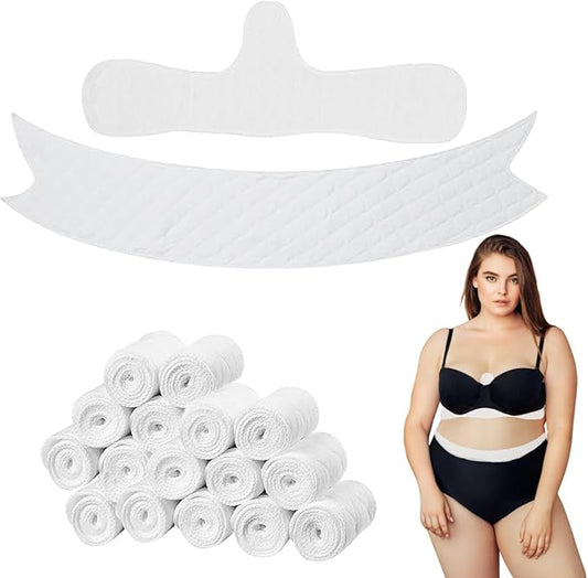 16 Pack Cotton Tummy Liners and Bra Liners Set for Sweat Rash Skin Folds Plus Size Women Sweating Supplies