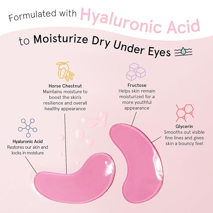 grace & stella Award Winning Under Eye Mask - Reduce Dark Circles, Puffy Eyes, Undereye Bags, Wrinkles - Gel Under Eye Patches - Gifts for Mom - Vegan Cruelty-Free Self Care (Pink, 6 Pairs)