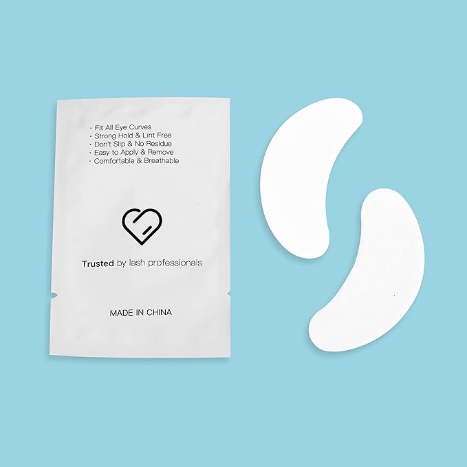i-Laesh 100 Pairs Eye Pads for Lash Extensions - 100% Natural Aloe Vera Hydrogel Gel Under Eye Pads - Lint Free, Stick Well, Fits Most Eye Shapes Lash Extension Supplies Makeup Tools - Regular Shape
