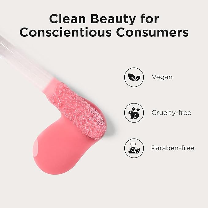 Côte Beauty The Necessity Peptide Lip Shine in Lyla - Plumping Coral Lip Gloss with Hyaluronic Acid, Shea Butter & Jojoba Oil - Non-Sticky, Long-Lasting Hydrating Formula