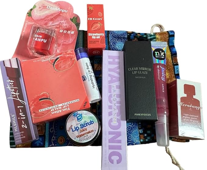 Lip Prodiuct Gift Sack With An Unique Assortment of Lip Products, 10 Total and Maybe Some Extras, By Diva Stuff