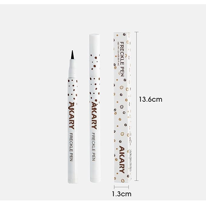AKARY Freckle Pen Professional Lifelike Face Concealer Point Out Natural Waterproof Longlasting Soft Artificial Fine Makeup Freckle Pen Life Face Decoration (#01 Light Brown)