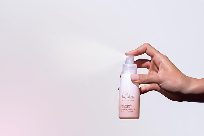 The Jojoba Company Water Toning Mist With Pure Jojoba Leaf Extract & Vitamin C - Hydrating, Toning & Firming - Antioxidant Protection - Reduces Pore Size - For Thirsty, Dehydrated & Dry Skin - 50ml