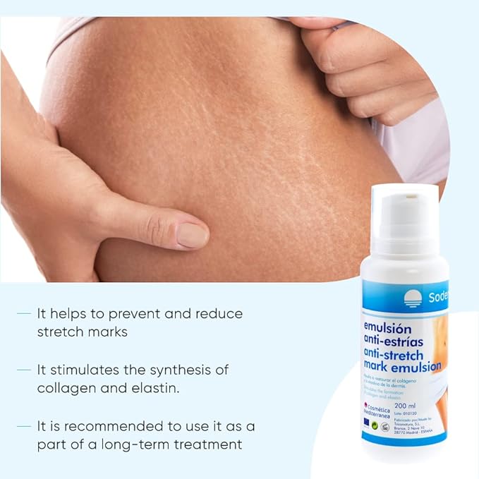 Anti-stretch mark cream ideal for pregnancy/Prevents and reduces the formation of stretch marks and scars/Regenerating postpartum anti-stretch mark gel with Rose Hip Hip oil