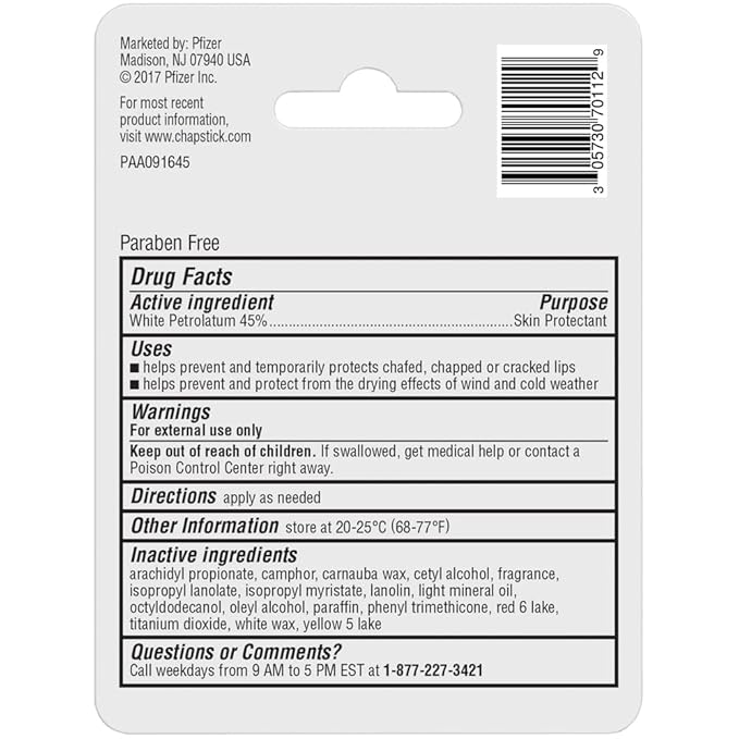 ChapStick Classic Original Lip Balm Tube, Lip Care - 0.15 Oz (1 Blister Pack)