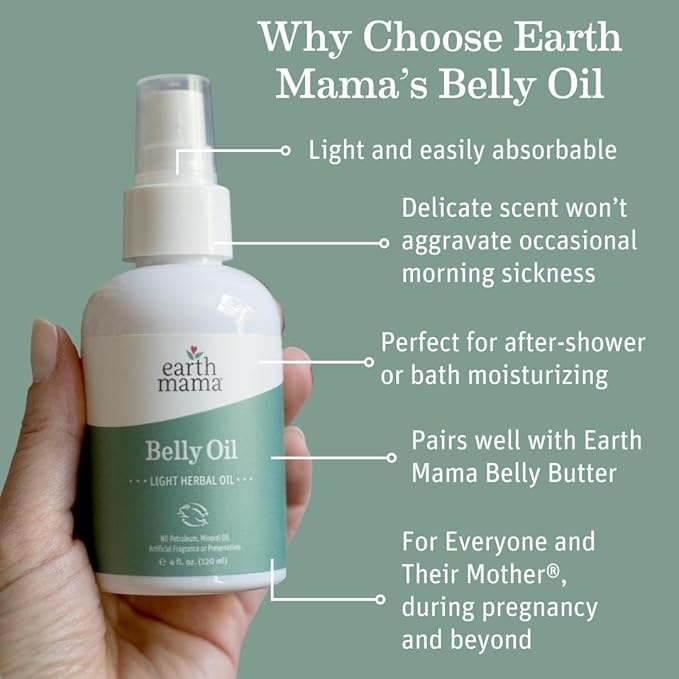 Earth Mama Pregnancy Pampering Gift Set|Organic Body Wash, Belly Butter, Lip Balm Set, Mini Deodorant Pack, Herbal Tea, Belly Oil & Sunscreen, 7 Pcs