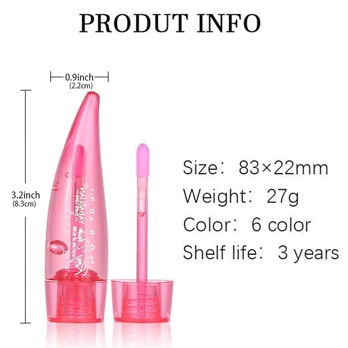 6PCS Aloe Vera Lip Gloss, Long Lasting Nutritious Lip Balm Moisturizing Aloe Vera Lip Oil for Lip Treatment and Dry Lips, Color Changing Lipstick Tinted Lip Balm Set (B)