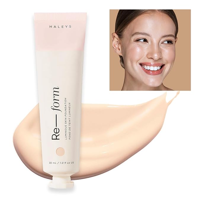 HALEYS Re-form Luminous Skin Foundation, VEGAN + CRUELTY-FREE, Blurs, Conceals, Blendable, Buildable Med-to-Full Coverage, Weightless, Oil-free, All-Day Wear, Hyaluronic Acid, All skin types (2.15)