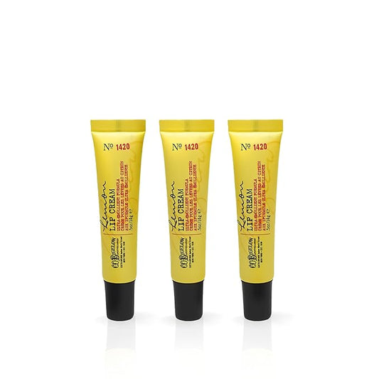 C.O. Bigelow Lemon Lip Cream Trio, Ultra-Emollient Formula with Shea Butter, 0.5 oz / 14g each, pack of 3