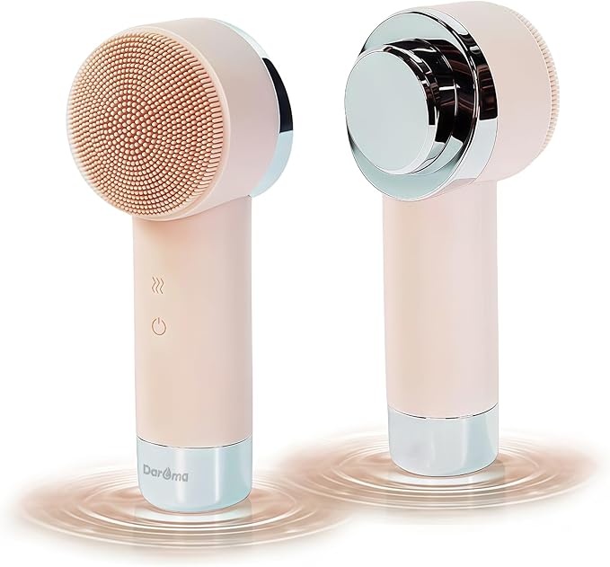 DAROMA Ultra-Soft Silicone Electric Face Scrubber - Rechargeable 2-in-1 Heating & Exfoliating Pore Cleaning Brush | Gentle Facial Cleansing Brush for Deep Cleaning | Facial Exfoliating Tools