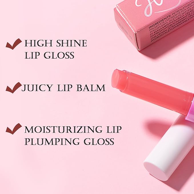 DAGEDA 3PCS Tinted Lip Balm, Moisturizing Magic Color Changing Lipstick, Soothing Hydrating Lip Balm Tinted, Glossy Lip Plump Gloss Butter Balm for Women, Lightweight, Non-Greasy, 01+02+03