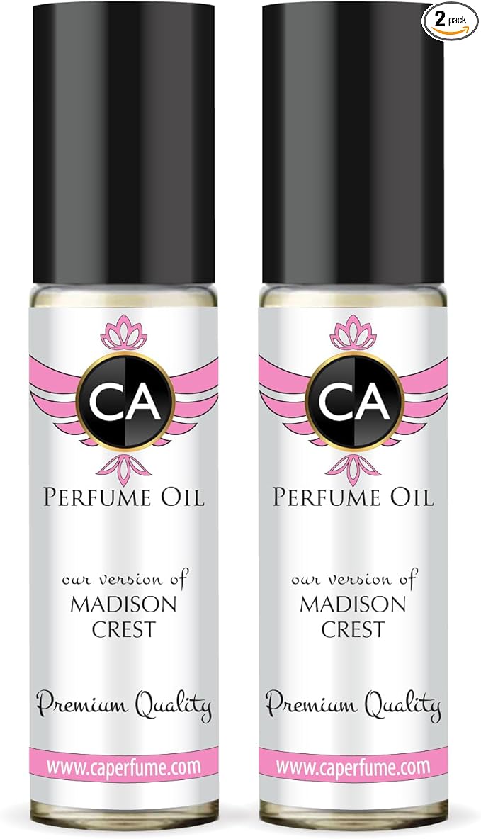CA Perfume Impression of Bold Numbers Madison Crest for Women Replica Fragrance Body Oil Dupes Roll-On 0.3 Fl Oz-X2