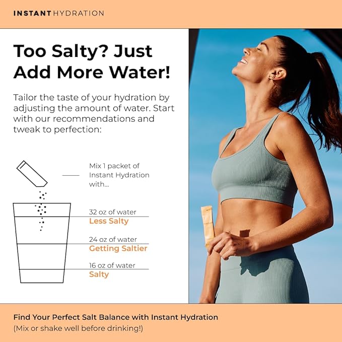 Instant Hydration Electrolytes Powder Packets - Citrus Orange Drink Mix - Zero Sugar - Keto, Vegan, Gluten-Free, Non-GMO - Boost Recovery, Brain Health, Muscle & Tissue Support- 30 Sticks