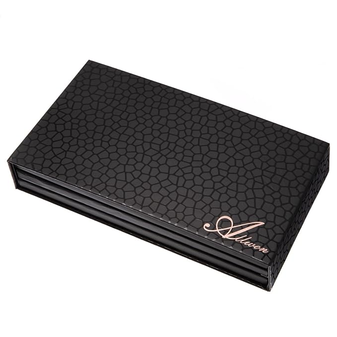 3-Layer Rotation Magnetic Palette 3 in1 Empty Makeup Palette Storage Box for Eyeshadow Lipstick Blush Powder (Black)