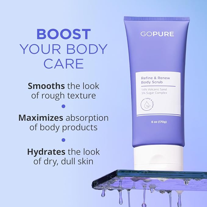 goPure Neck Firming Duo, Tighten & Lift Neck Cream, Refine & Renew Body Scrub, 2 piece set