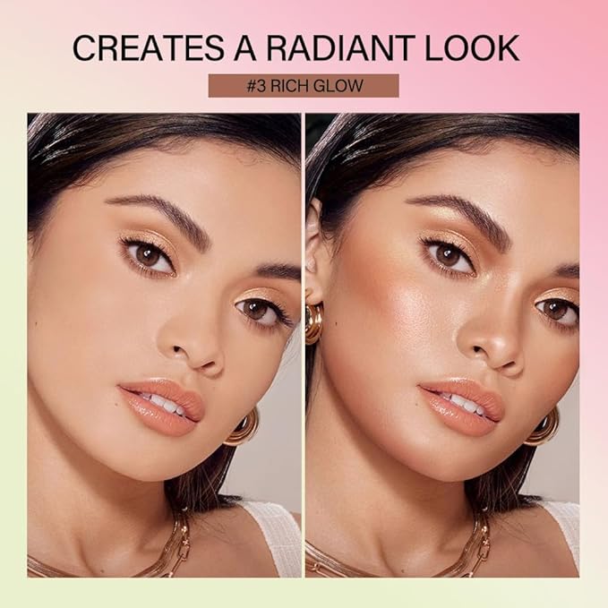 Cream Contour Stick,Multi-Use On The Go Bronzer Stick,Long-lasting Highlight Stick,Glow Bronzer Stick for Face,Lightweight and Blendable Contour Stick for Women (02# Soft Glow)