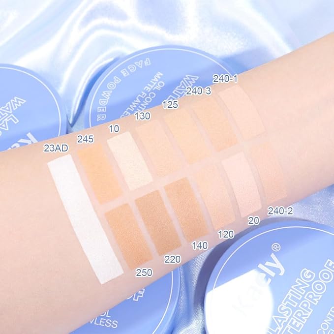 evpct Kaely Oil Control Pressed Face Powder, Get Smooth Flawless Fine Lines and Lightweight Finishing Foundation, Control Shine Long Lasting Waterproof Face Setting Powder Cosmetic, 05 Ivory Buff