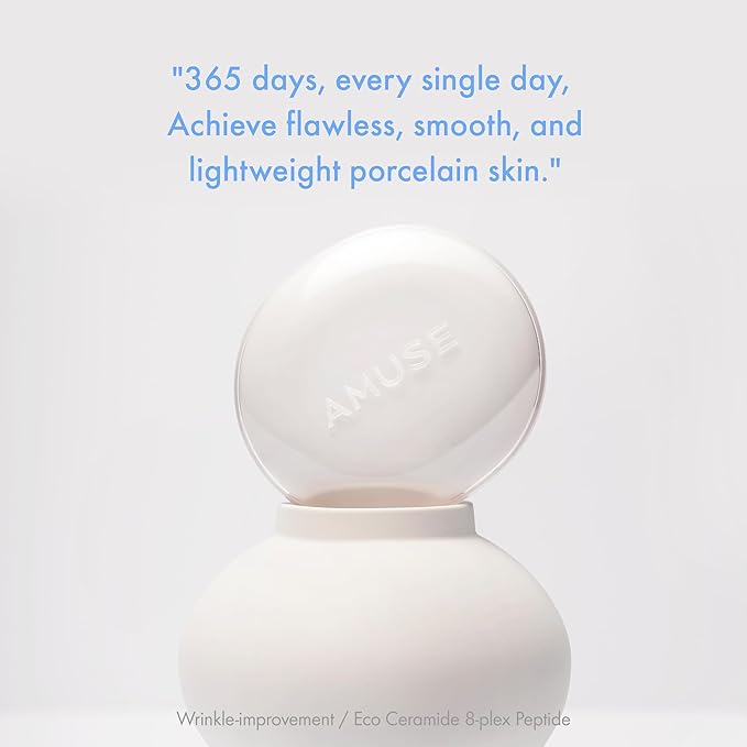 Amuse SEOUL Ceramic Skin Perfector Cushion Foundation Refill | Long-lasting, Lightweight, Semi-matte, Flawless Coverage, Hypoallergenic, Korean Beauty, Vegan(15g / 0.52 oz.) ([Refill] 03 HONEY)