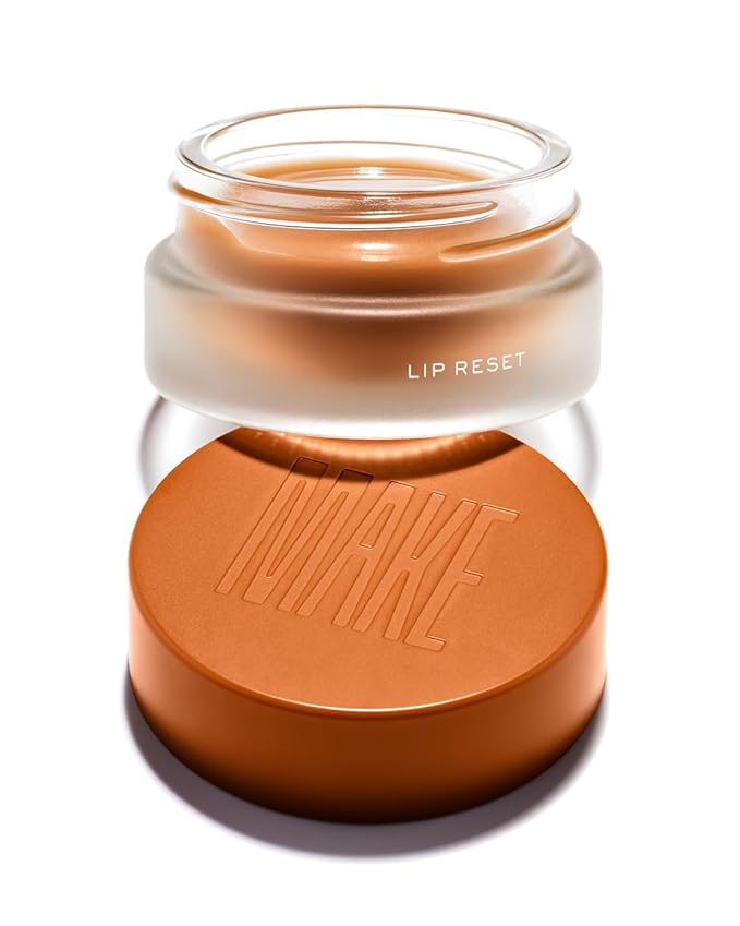 MAKE Beauty Lip Reset Overnight Lip Mask. Nourishing, Hydrating Lip Treatment for Dry, Flaky Lips. Plumps, Softens, and Smooths. Celestial Caramel Flavor