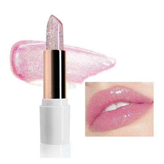 Magic Color Changing Lipstick, pH Lip Balm Glitter Shimmer Lipstick Plumping Glimmer Glow Jelly Lipstick, Hydrating Lasting Nourishing Moisture Lip Care Temperature Color Change Lip Gloss (4#)