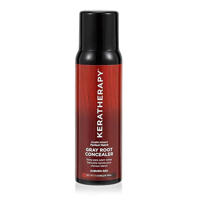 Keratherapy Keratin Infused Perfect Match Gray Root Concealer Spray, Auburn Red, 3 oz, 118 ml - Root Cover Up Spray to Hide Gray Roots - Keratin Therapy Hair Darkening & Temporary Scalp Concealer