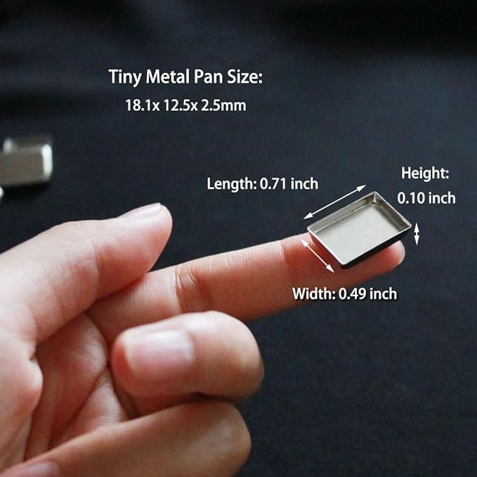 FCLUB 100Pack Empty Eyeshadow Metal Pans Cosmetic Eyeshadow Blush Lipstick Organizer for Makeup Pressed Powders (0.8 inch) Tiny and Shallow