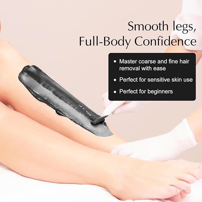 Hard Wax Beads, 1lb Wax Beans for Hair Removal, Hard Wax for Sensitive Skin at Home, Wax Refill Perfect for Legs, Facial, Brazilian Bikini, Eyebrow and Full Body for Women and Men (Black)