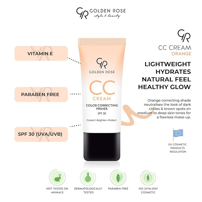 Golden Rose Makeup CC Cream Color Correcting Primer - (Orange)