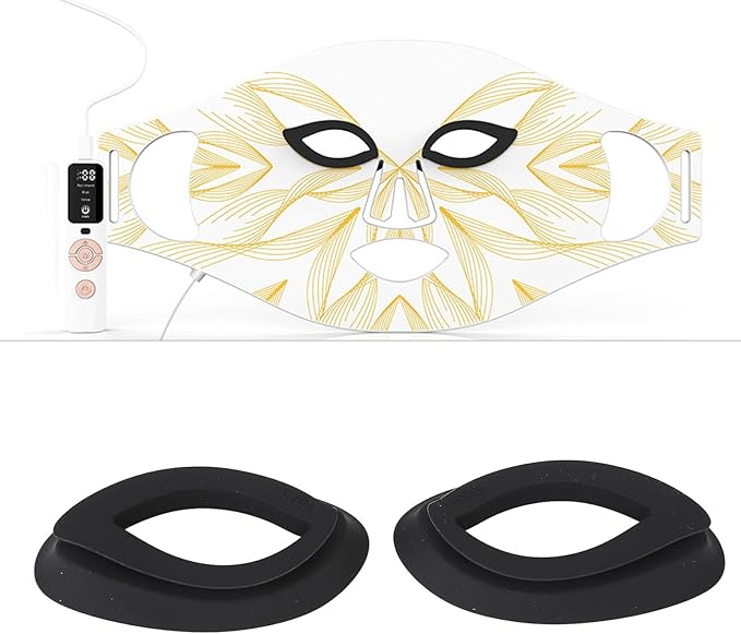 LED Photon Facial Cover Eye Cover Silicone Protective Eye Patch for Skin Rejuvenation Face Guard Device (Black)