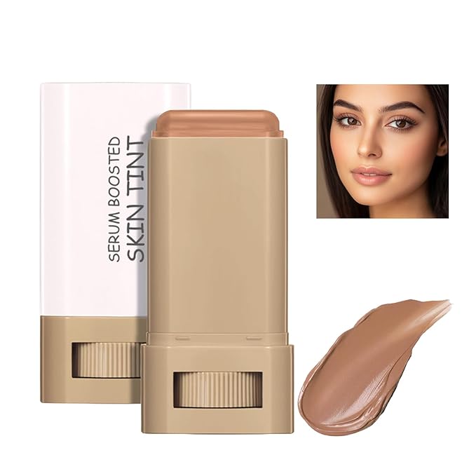 Foundation Stick - Skin Tint & Contour Stick, Serum-Boosted Beauty Balm, Buildable Coverage, Natural Finish, Long-Lasting Wear, For Many Skin Tones (06#)