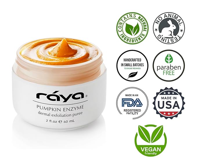 Raya Pumpkin Enzyme Facial Puree (127) | Gentle and Exfoliating Treatment for All Skin | Reduces Fine Lines and Minimizes Pore Size