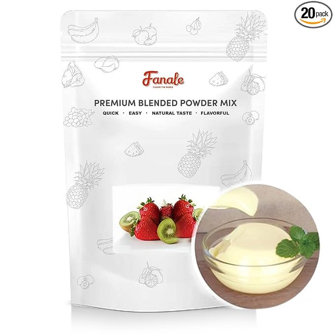 Fanale Premium Egg Pudding Bubble Tea Flavoring Powder | Perfect for Baking, Smoothies, Desserts and Drinks | Instant Flavoring Powder for Boba Milk Tea - 2.2 Pounds (Pack of 20).