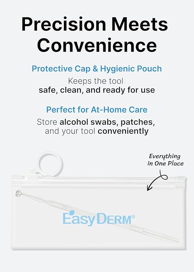 EasyDerm Multi-Step Pimple Patch Set – 4-Type Korean Pimple Patches + Free 2-in-1 Dual-Tip Extractor for Complete Skincare
