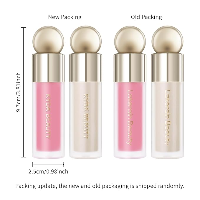 KYDA 2 Colors Liquid Blush and Highlighter, Natural Matte Face Blush High Glossy Liquid Illuminator, Silky Lightweight Blendable, Cool Pink & Champagne