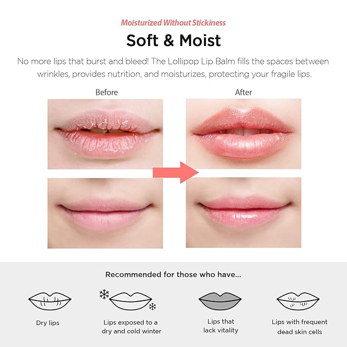 FASCY Lollipop Lip Balm Banana, Lip Balms & Moisturizers, Korean Lip Balm, Korean Lip, Korean Lip Products, Paraben Free, Moisturizing, 0.13 Oz, (Banana)